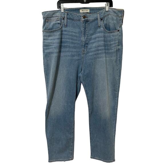 Madewell Womens Classic Straight Leg Jeans Size 35 Blue Medium Wash Stretch NWT - Picture 1 of 8